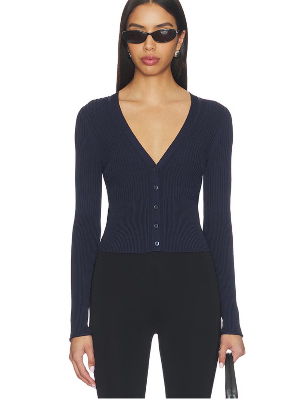 NEW $169 GOOD AMERICAN RIBBED CARDIGAN